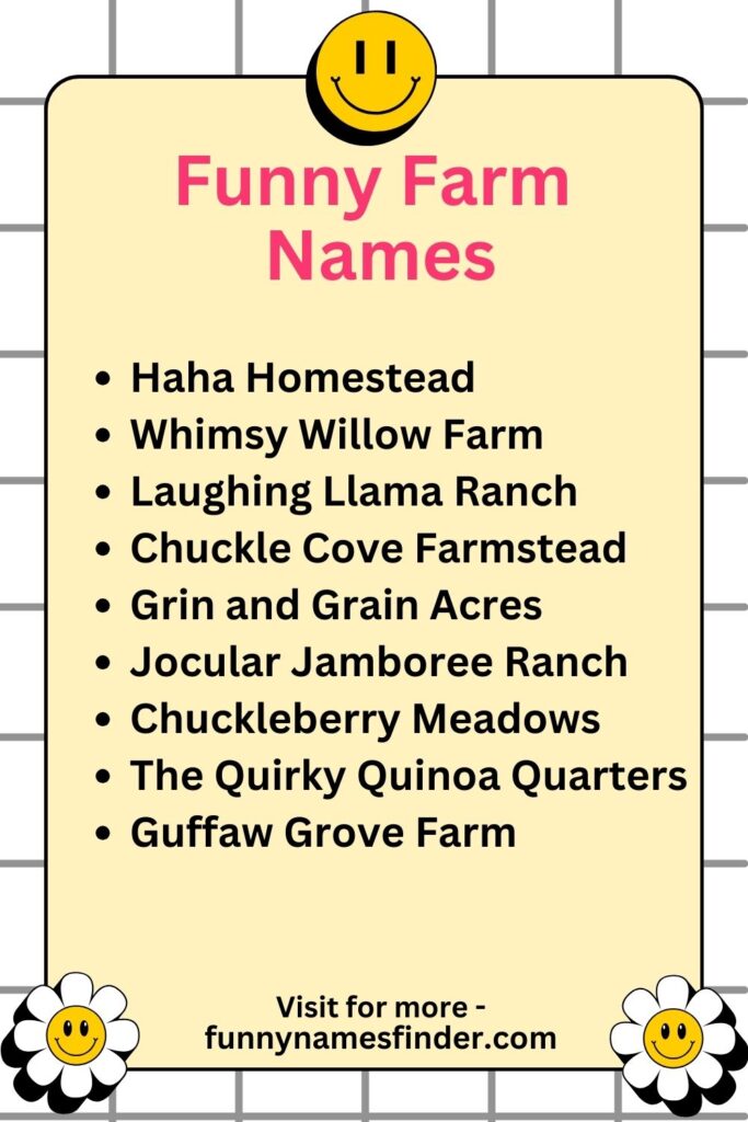 Funny Farm Names Ideas